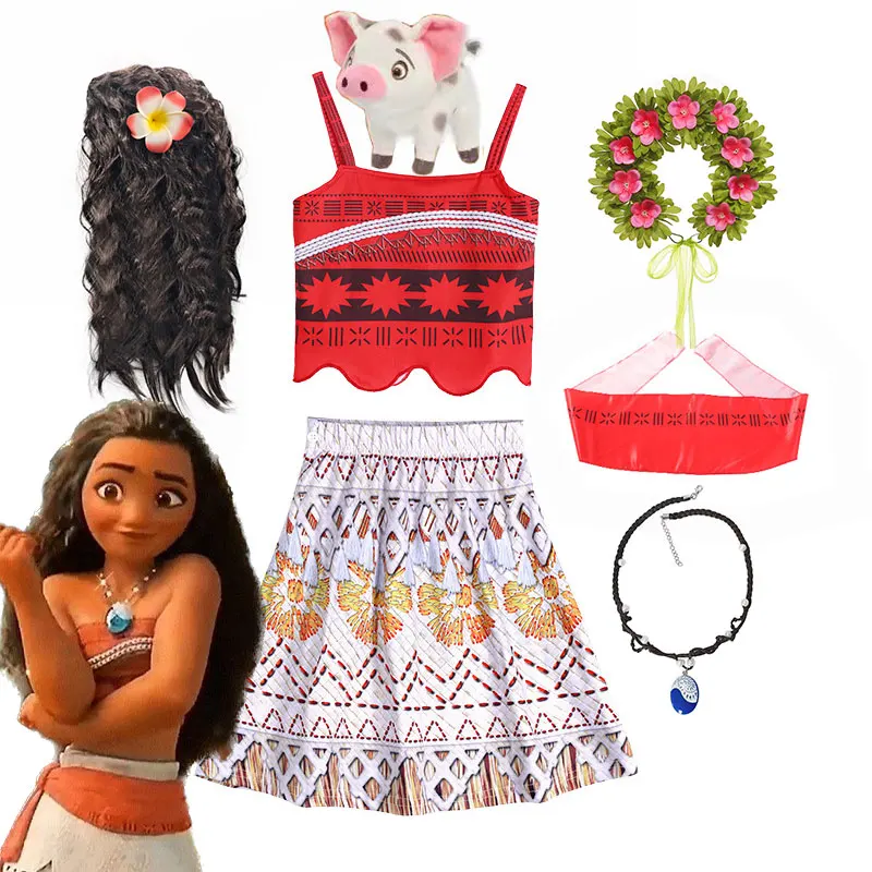 Girl Ocean Tribe Moana Party Role Play Dress Disney 3 Pieces Princess Vaiana Costume Halloween Apparel Polynecian Voyager Outfit
Girl Ocean Tribe Moana Party Role Play Dress Disney 3 Pieces Princess Vaiana Costume Halloween Apparel Polynecian Voyager Outfit