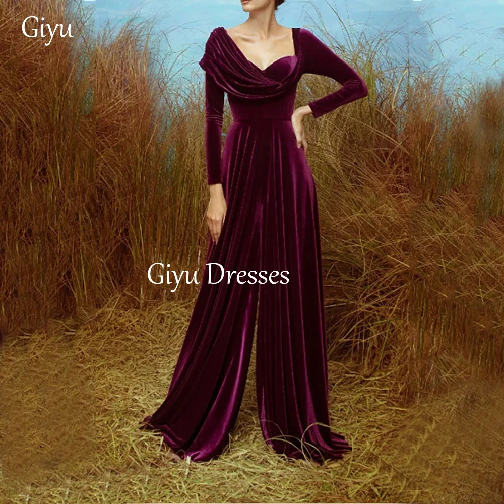 Giyu Deep Purple Velvet Evening Sweetheart Long Sleeve High Waist Split Women's Back Zip Formal Prom Party Dress Customized
Giyu Deep Purple Velvet Evening Sweetheart Long Sleeve High Waist Split Women's Back Zip Formal Prom Party Dress Customized
