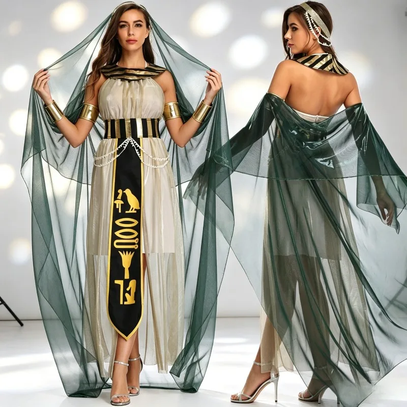 Halloween Egypt Costume for Couples Gold and Black Robe with Headdress King Outfit for Cosplay Party
Halloween Egypt Costume for Couples Gold and Black Robe with Headdress King Outfit for Cosplay Party