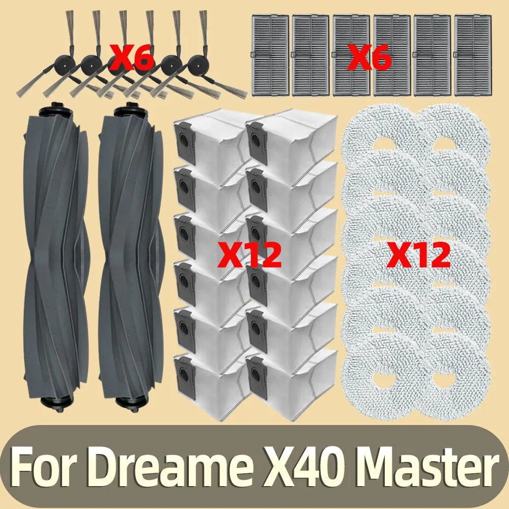 Compatible For ( Dreame X40 Master ) Replacement Parts Accessories Main Side Brush Hepa Filter Mop Cloth Dust Bag
Compatible For ( Dreame X40 Master ) Replacement Parts Accessories Main Side Brush Hepa Filter Mop Cloth Dust Bag