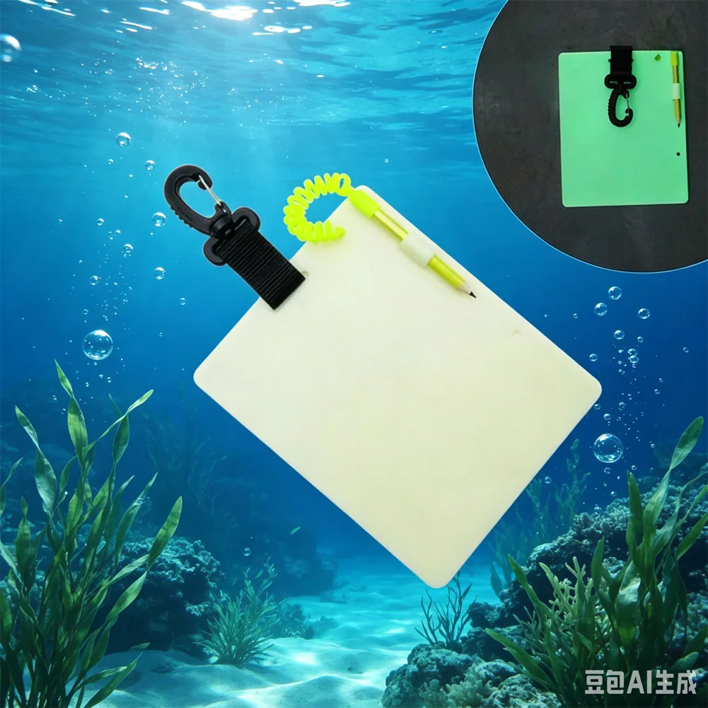 Diving Note Writing Board 18.4x14.9x0.3cm High Strength ABS Luminous Buckle Style Flat Memo Board Diving Underwater Gear Parts
Diving Note Writing Board 18.4x14.9x0.3cm High Strength ABS Luminous Buckle Style Flat Memo Board Diving Underwater Gear Parts