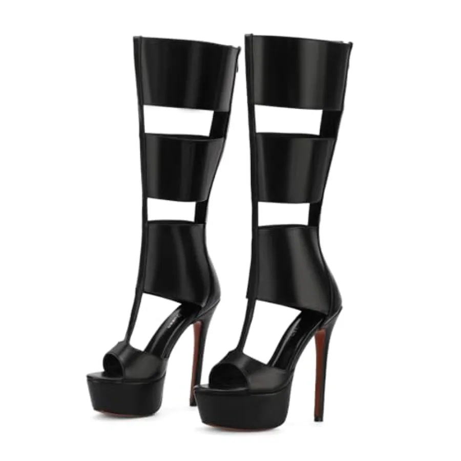 Platform Knee High Sandals for Women, Gladiator Open Toe Summer Booties Heels Sandal Boots, Sexy Style Casual for Party
Platform Knee High Sandals for Women, Gladiator Open Toe Summer Booties Heels Sandal Boots, Sexy Style Casual for Party