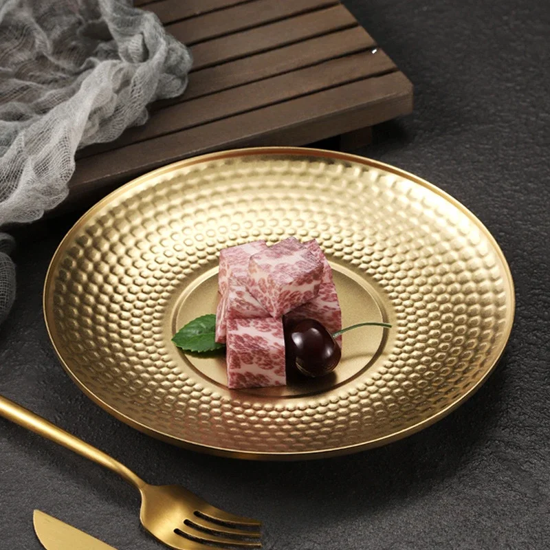 Korean Stainless Steel Barbecue Plate Hammer Gold Dish Outdoor Camping Food Fruit Plate
Korean Stainless Steel Barbecue Plate Hammer Gold Dish Outdoor Camping Food Fruit Plate