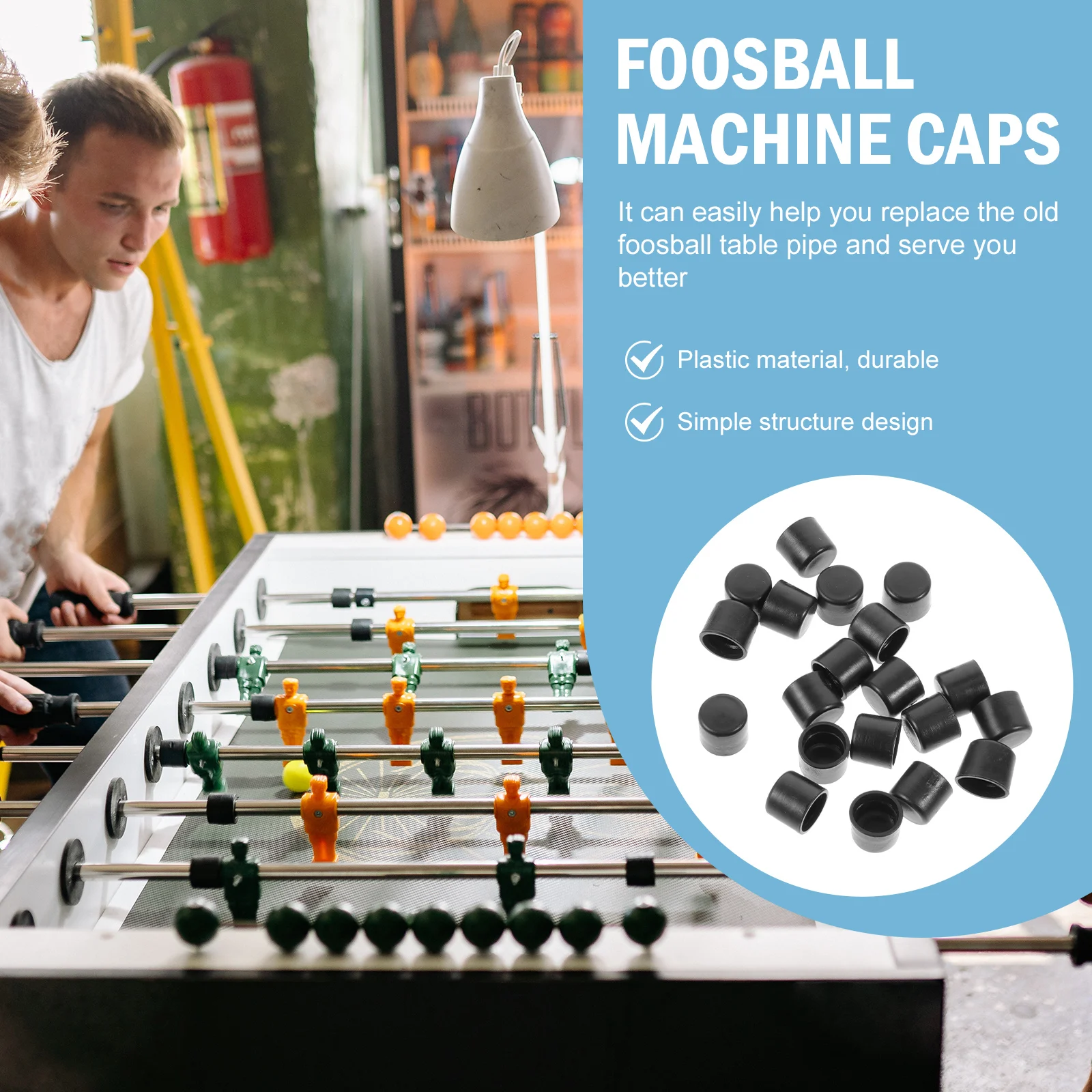 20pcs Football Machine Cap Plastic End Caps Foosball Table Rod Replacement Covers Simple Design Kids Adults Soccer
20pcs Football Machine Cap Plastic End Caps Foosball Table Rod Replacement Covers Simple Design Kids Adults Soccer