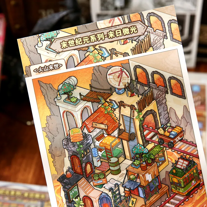 Kawaii Apocalypse Light 3D Ruins and Remnants Landscape Sticker book DIY Pocket Cabin Scene festival gift
Kawaii Apocalypse Light 3D Ruins and Remnants Landscape Sticker book DIY Pocket Cabin Scene festival gift 