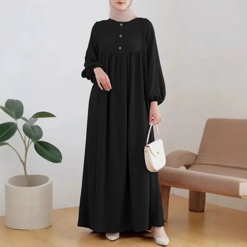 Muslim Women's Long Dress Spring Autumn Fashion Solid Color Loose Dreses Casual Full Sleeveless Maxi Dress Robe Femme
Muslim Women's Long Dress Spring Autumn Fashion Solid Color Loose Dreses Casual Full Sleeveless Maxi Dress Robe Femme