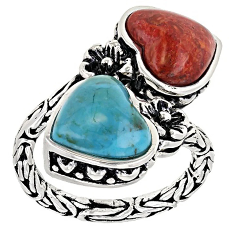 Vintage Silver Color Dual Love Heart Ring Green Stone Over Bypass Ring for Women Punk Party Jewelry Gift
Vintage Silver Color Dual Love Heart Ring Green Stone Over Bypass Ring for Women Punk Party Jewelry Gift