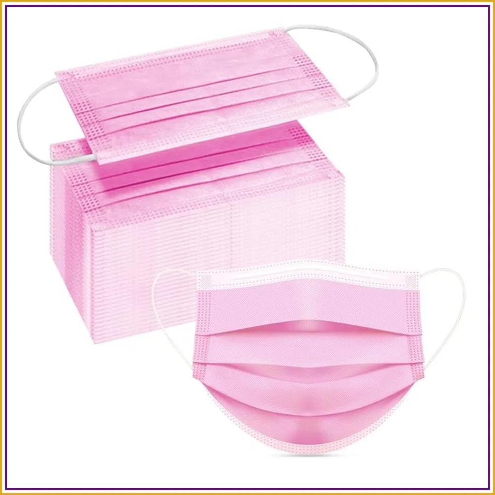 100 Pcs Pink Disposable 3 Ply Earloop Face Masks, Soft & Breathable for Adults
100 Pcs Pink Disposable 3 Ply Earloop Face Masks, Soft & Breathable for Adults