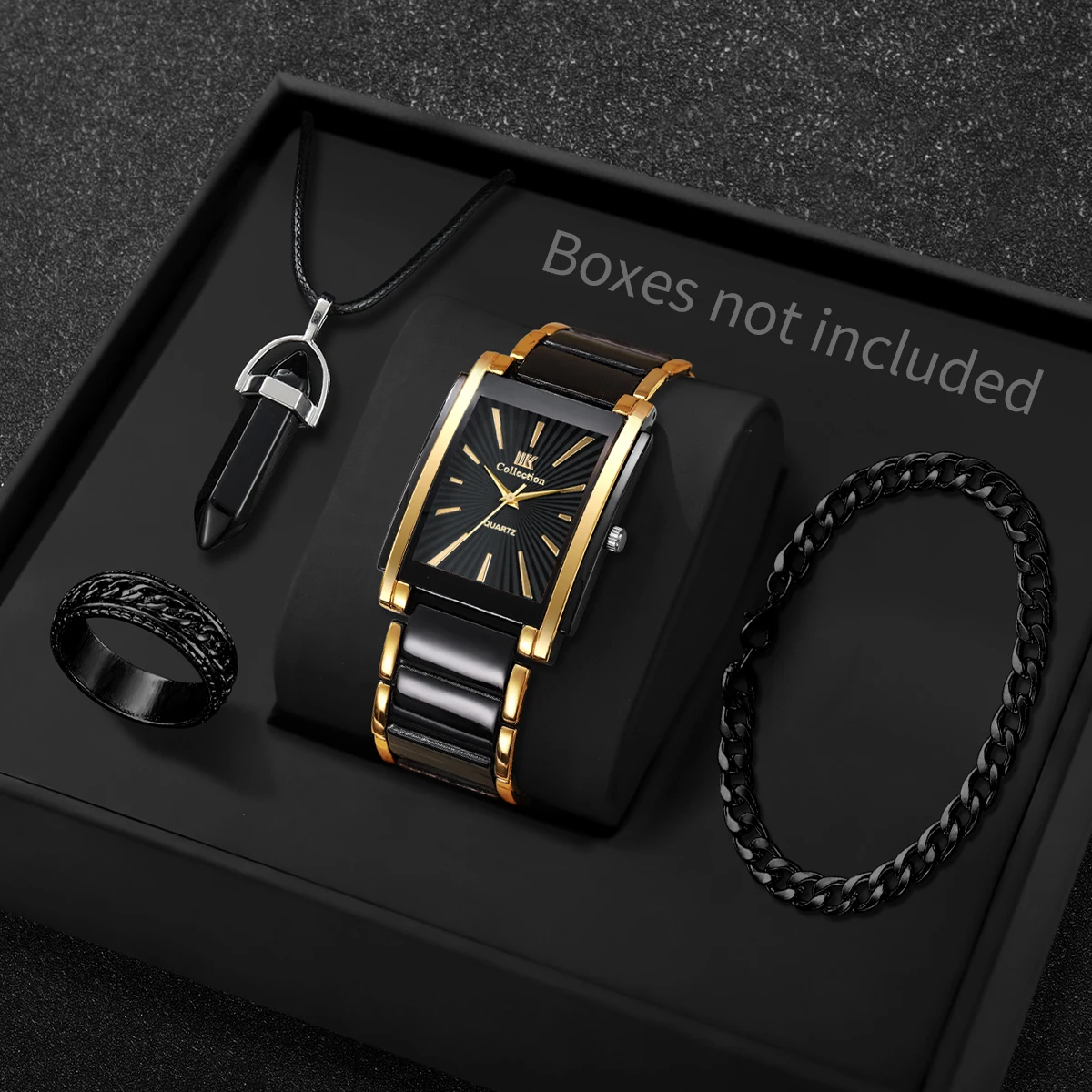 4 шт. роскошные мужские деловые часы комплект ювелирных изделий модный прямоугольный циферблат мужские кварцевые часы Reloj Hombre (без коробки)
4 шт. роскошные мужские деловые часы комплект ювелирных изделий модный прямоугольный циферблат мужские кварцевые часы Reloj Hombre (без коробки)