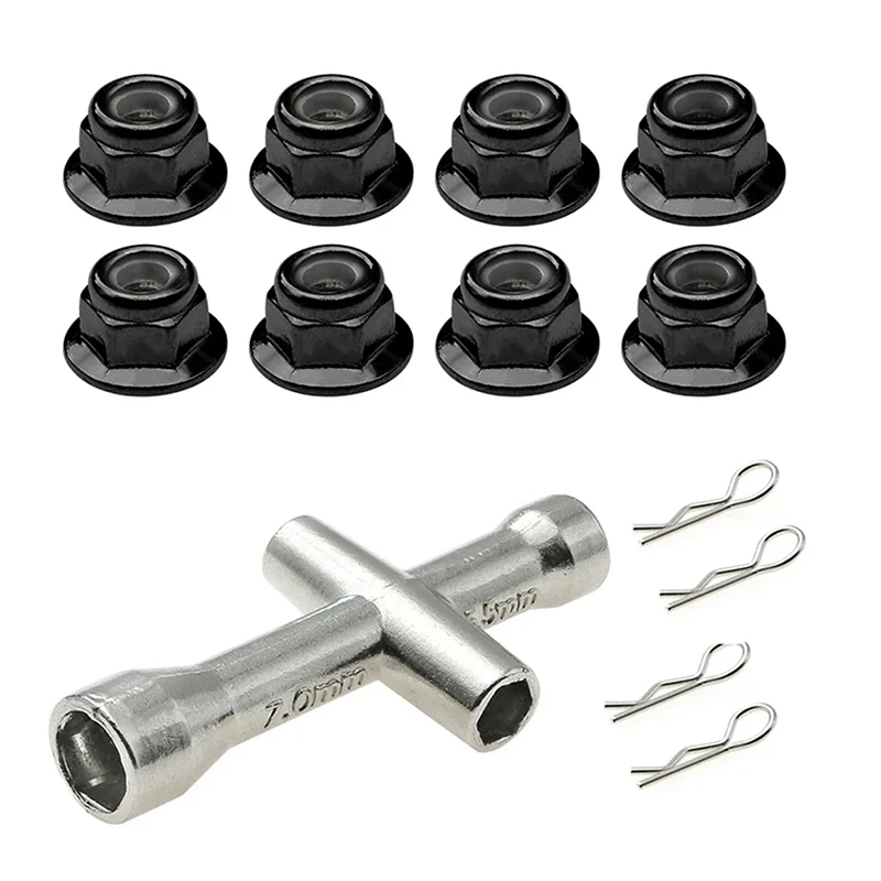 Metal M4 Flange Lock Nuts Anti-skip Hex Wheel Adapter Set for 1/10 1/8 1/14 Scale RC Car Truck Crawler Compatible with HSP SCX10
Metal M4 Flange Lock Nuts Anti-skip Hex Wheel Adapter Set for 1/10 1/8 1/14 Scale RC Car Truck Crawler Compatible with HSP SCX10