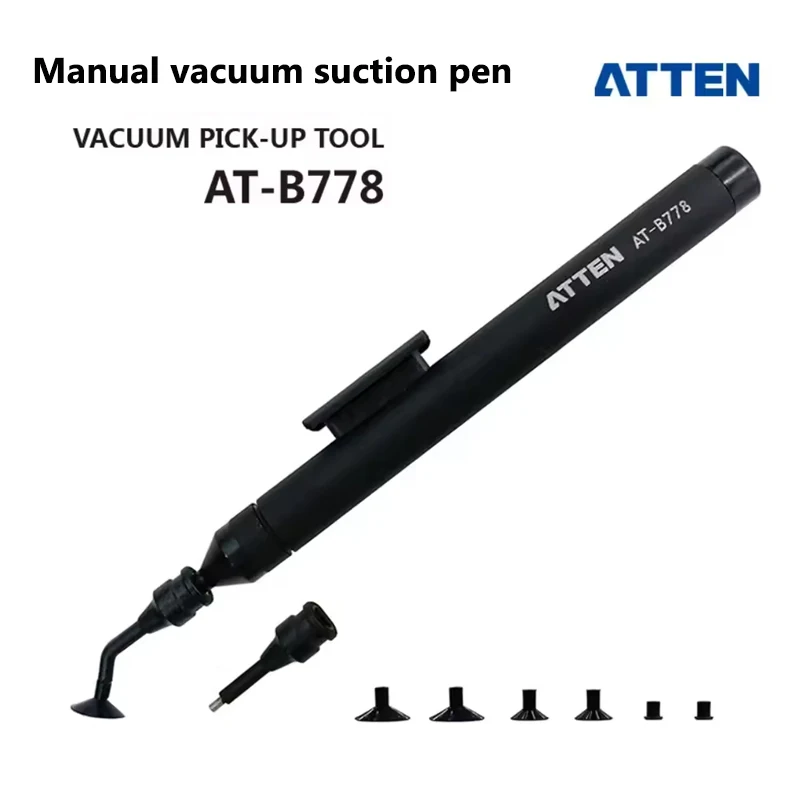ATTEN AT-B778 Антистатическая ручная вакуумная всасывающая ручка BGA-чип IC Инструмент для захвата и линзы Crystal Suction Pick Up Sucker
ATTEN AT-B778 Антистатическая ручная вакуумная всасывающая ручка BGA-чип IC Инструмент для захвата и линзы Crystal Suction Pick Up Sucker