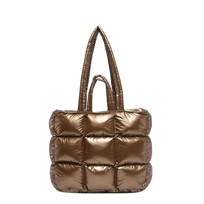Trendy Women Space Pad Cotton Feather Down Nylon Shoulder Bag Large-capacity Plaid Quilted Tote Bag Shopping Bag Bolsa Feminina
Trendy Women Space Pad Cotton Feather Down Nylon Shoulder Bag Large-capacity Plaid Quilted Tote Bag Shopping Bag Bolsa Feminina