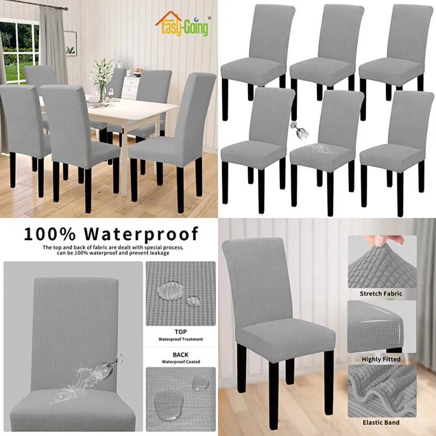 100 Waterproof Dining Room Chair Cover Set of, Stretch Jacquard Parson Chair Slipcover Removable Washable Chair Protector for H
100 Waterproof Dining Room Chair Cover Set of, Stretch Jacquard Parson Chair Slipcover Removable Washable Chair Protector for H