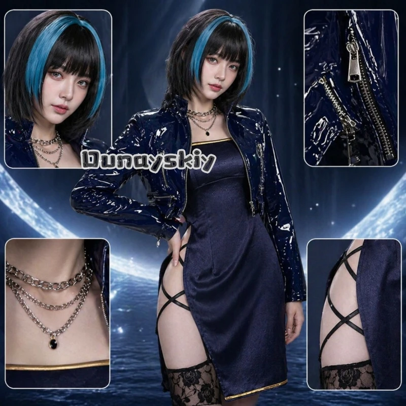 LWW28*Azur Lane Cheshire Daily Dress Cosplay Costume Full Set Blue White Cat Ears Thigh High Stockings Lace Skirt Bow Tie Tail
LWW28*Azur Lane Cheshire Daily Dress Cosplay Costume Full Set Blue White Cat Ears Thigh High Stockings Lace Skirt Bow Tie Tail
