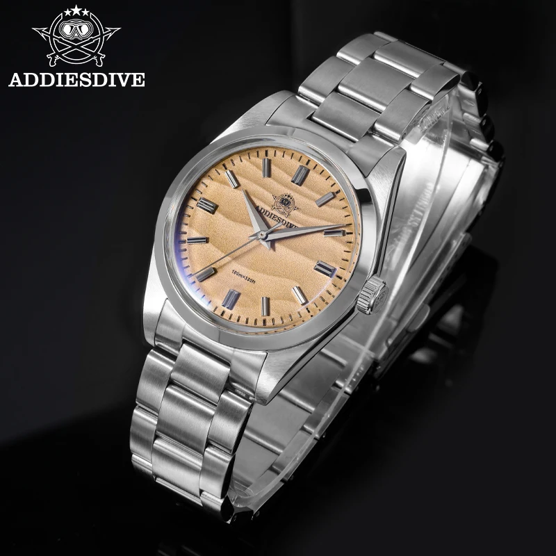 ADDIESDIVE Hot Sale Men's Watch Sand Dial 36mm Quartz Watch 100m Waterproof 316L Stainless Steel AR Coated Dome Glass WristWatch
ADDIESDIVE Hot Sale Men's Watch Sand Dial 36mm Quartz Watch 100m Waterproof 316L Stainless Steel AR Coated Dome Glass WristWatch