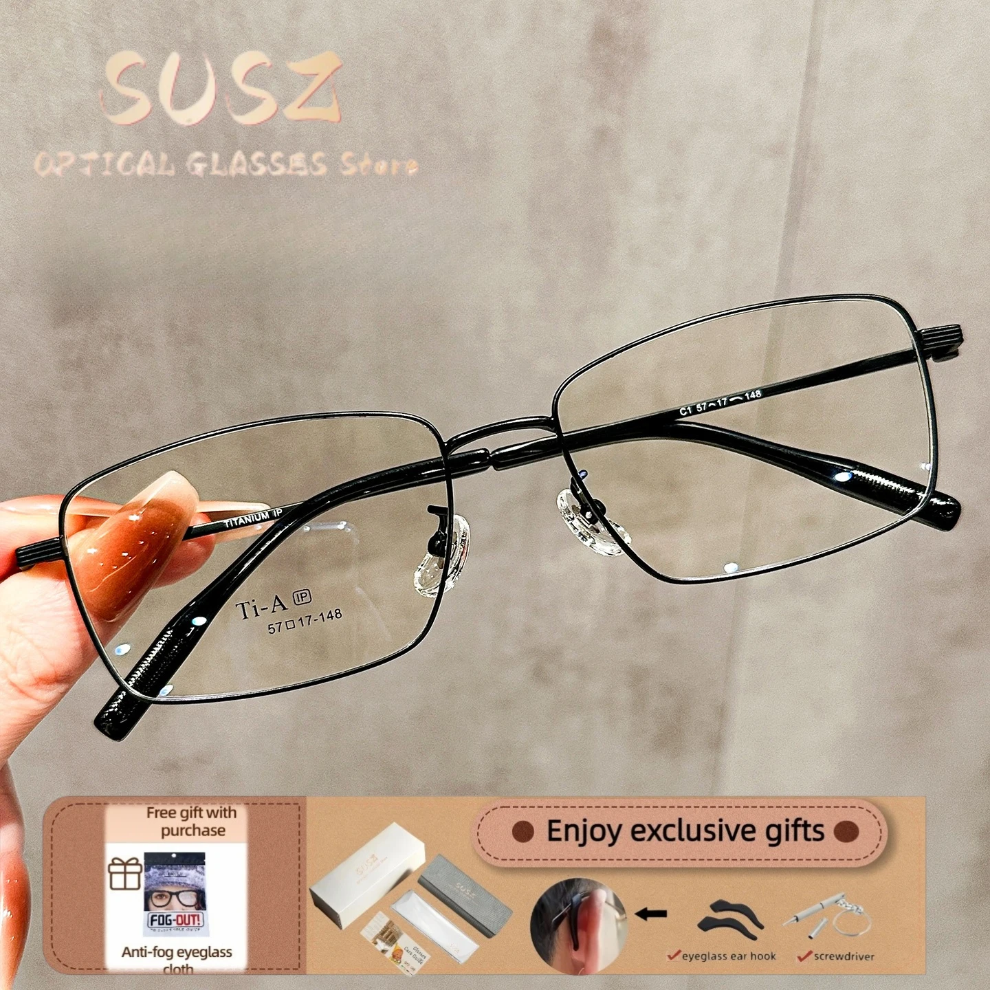 SUSZ Reading Glasses Classic Style Titanium Anti Blue Light Myopia Eyeglasses Anti-reflection Customizable Progressive Glasses
SUSZ Reading Glasses Classic Style Titanium Anti Blue Light Myopia Eyeglasses Anti-reflection Customizable Progressive Glasses