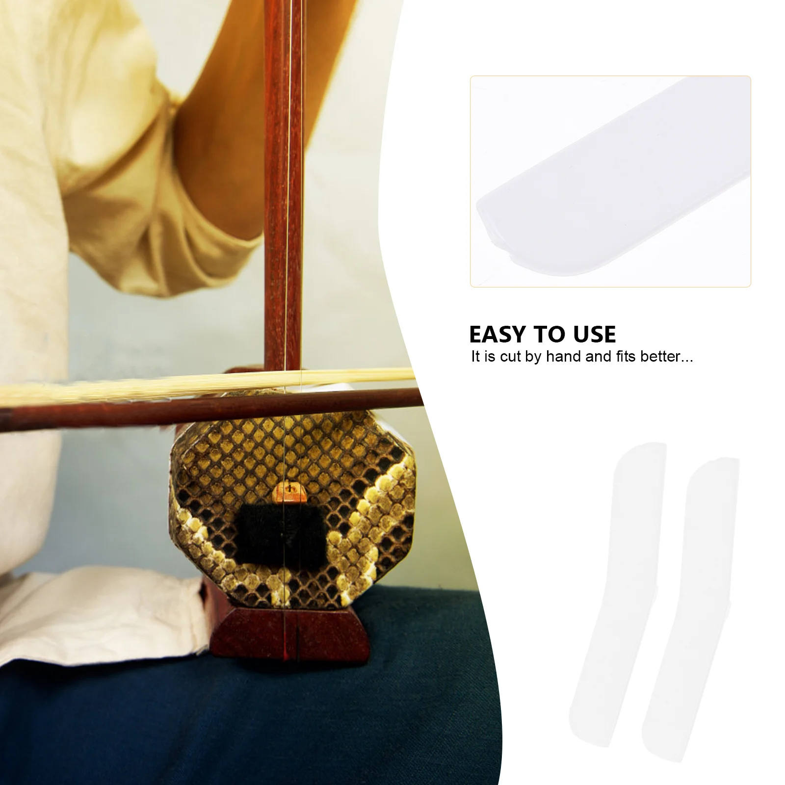 3pcs Erhu Angle Protectors Anti-Wear Celluloid Pads Crash-Proof Cushions For Musical Instrument Accessories White Easy To Use 
3pcs Erhu Angle Protectors Anti-Wear Celluloid Pads Crash-Proof Cushions For Musical Instrument Accessories White Easy To Use