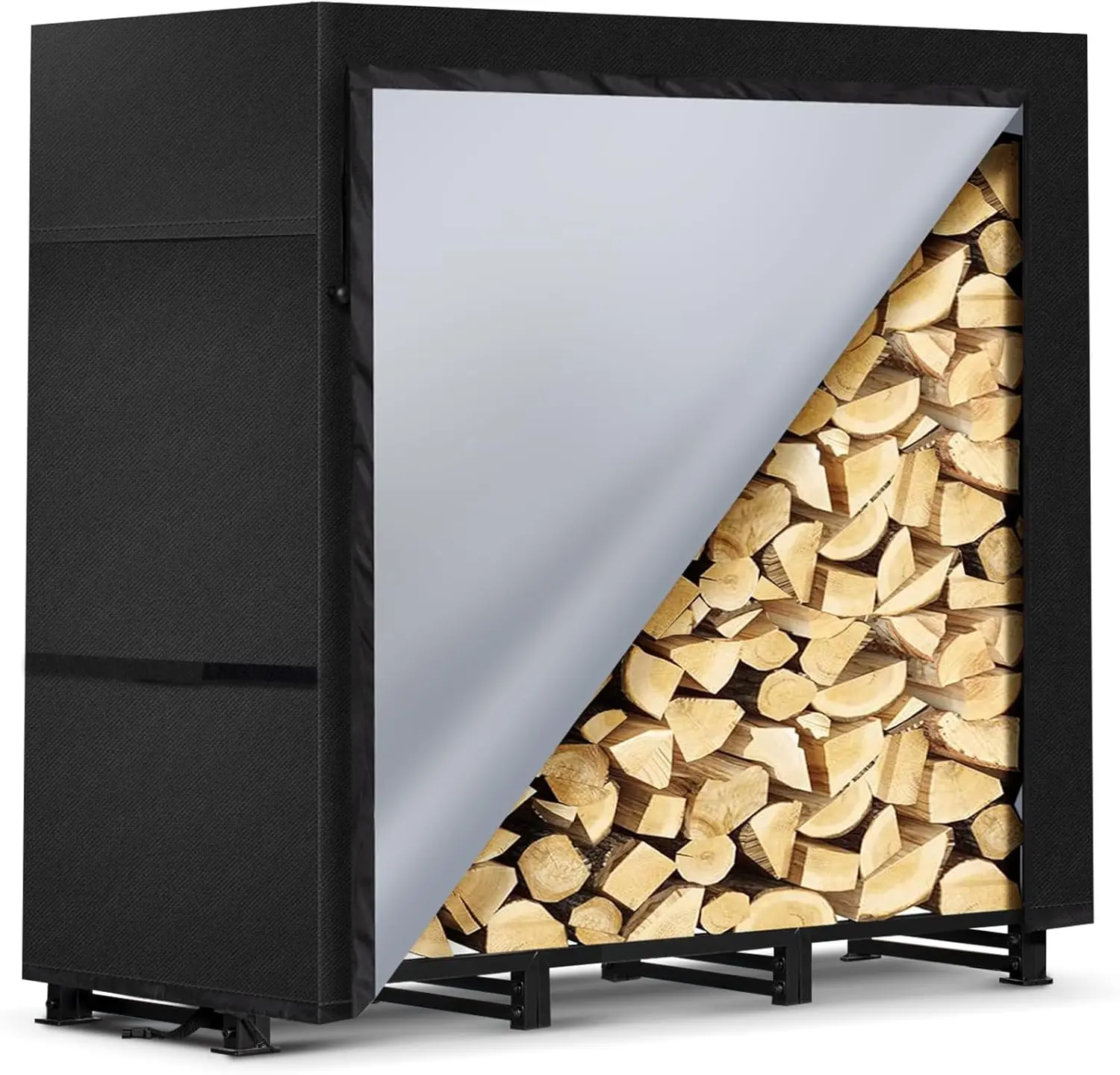 4ft Firewood Rack with Waterproof Cover, Heavy Duty Log Holder for Fireplace Deck Patio
4ft Firewood Rack with Waterproof Cover, Heavy Duty Log Holder for Fireplace Deck Patio