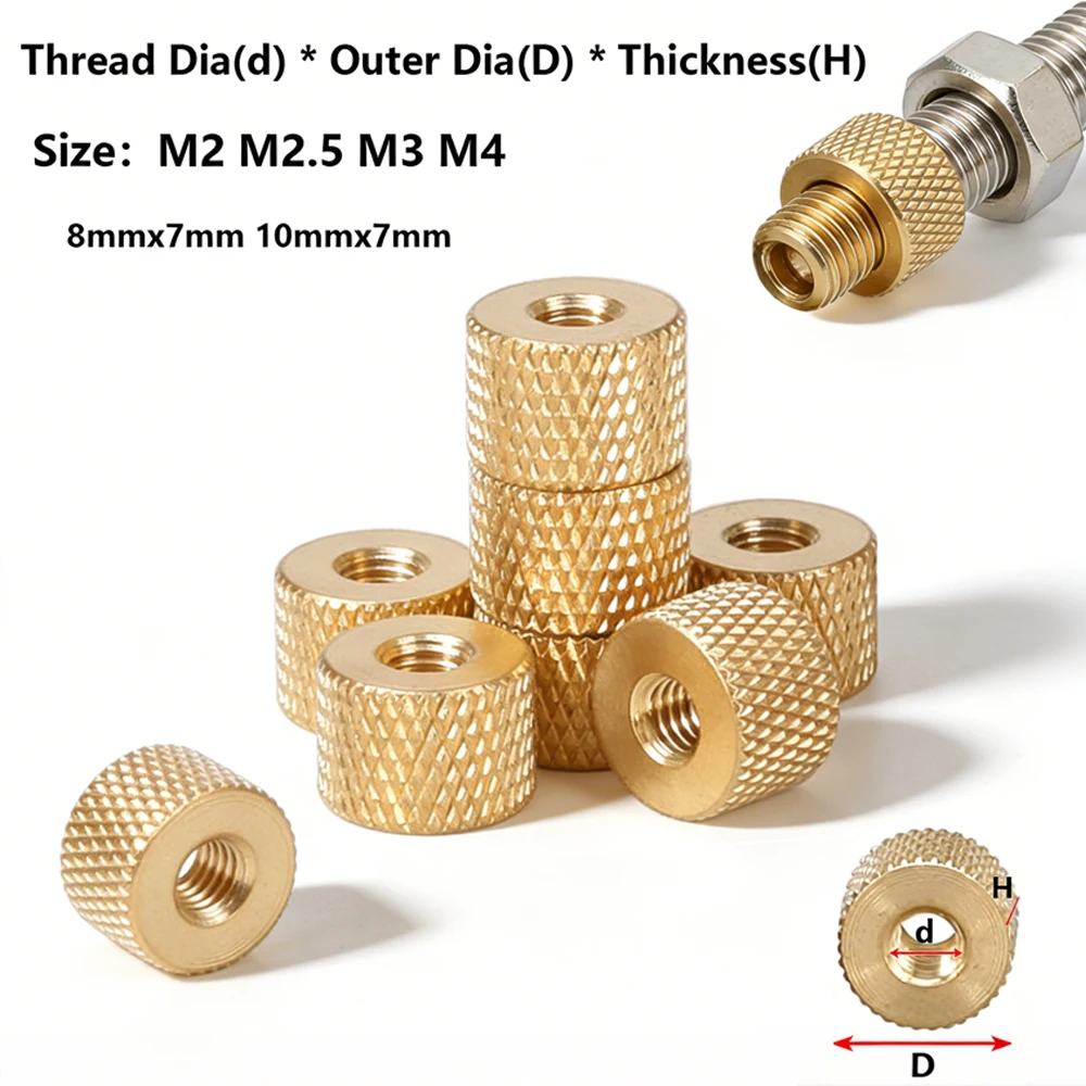 10-50pcs M2 M2.5 M3 M4 Brass Knurled Thumb Nuts, Cylindrical Adjust Nuts for Water Cooling Computer Case & Model Making
10-50pcs M2 M2.5 M3 M4 Brass Knurled Thumb Nuts, Cylindrical Adjust Nuts for Water Cooling Computer Case & Model Making