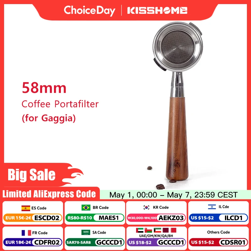 Портативный фильтр для кофе без дна 58 мм для GAGGIA, Классическая сменная кофеварка для бариста, эспрессо, оборудование для кафе
Портативный фильтр для кофе без дна 58 мм для GAGGIA, Классическая сменная кофеварка для бариста, эспрессо, оборудование для кафе