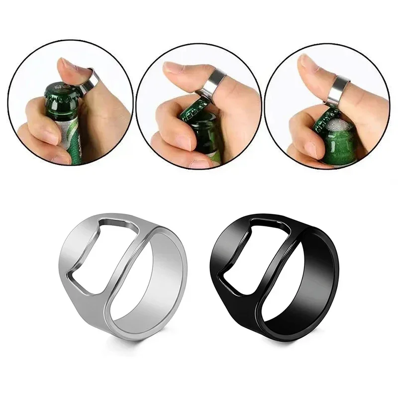Bottle Opener Ring Creativity Corkscrew Stainless Steel Finger Ring Beer Can Openers Gadgets Cool Bar Kitchen Accessories Gifts
Bottle Opener Ring Creativity Corkscrew Stainless Steel Finger Ring Beer Can Openers Gadgets Cool Bar Kitchen Accessories Gifts