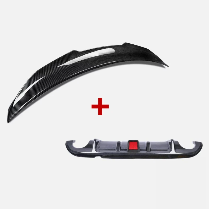 2PCS Carbon Fiber Rear Diffuser & Trunk Spoiler With LED Light Gloss Black Sedan 2014-2017 Sport Styling Body Kit
2PCS Carbon Fiber Rear Diffuser & Trunk Spoiler With LED Light Gloss Black Sedan 2014-2017 Sport Styling Body Kit