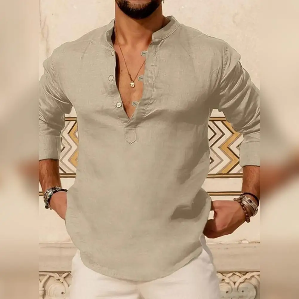 Men Long Sleeve Shirt Stylish Men's Henry Neck Long Sleeve Shirts Slim Fit Breathable Casual Streetwear Tops Summer Lightweight
Men Long Sleeve Shirt Stylish Men's Henry Neck Long Sleeve Shirts Slim Fit Breathable Casual Streetwear Tops Summer Lightweight