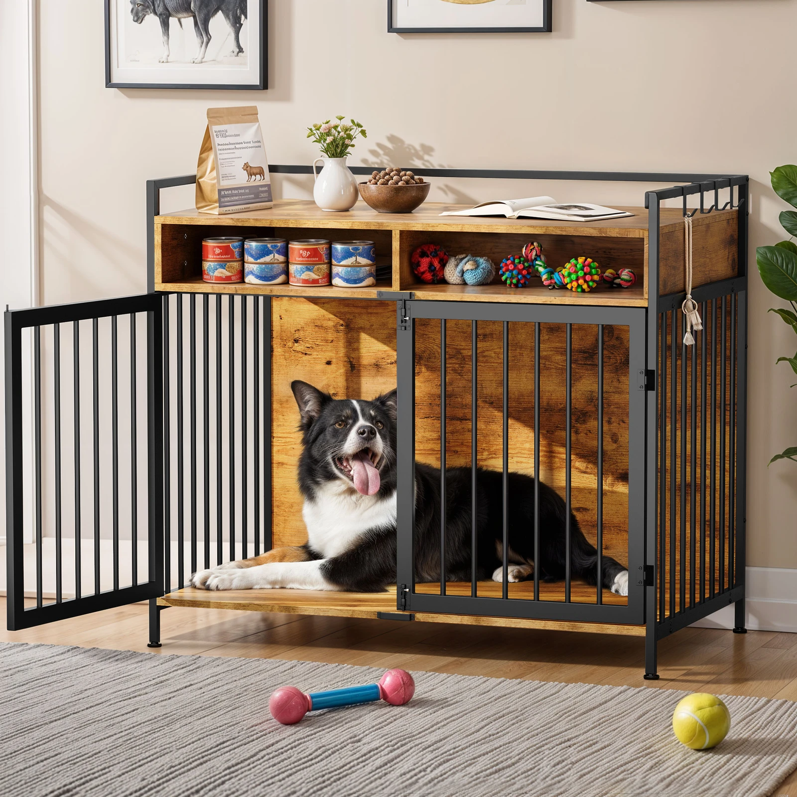41" Dog Crate Pet Kennel Iron Cage Hutch Rectangle Side Table Lockable Hook
41" Dog Crate Pet Kennel Iron Cage Hutch Rectangle Side Table Lockable Hook