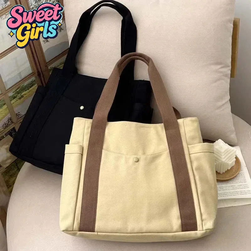 Large Capacity Canvas Bags Handbag For Work Commuting Carrying Bag College Style Student Outfit Book Shoulder Bags
Large Capacity Canvas Bags Handbag For Work Commuting Carrying Bag College Style Student Outfit Book Shoulder Bags