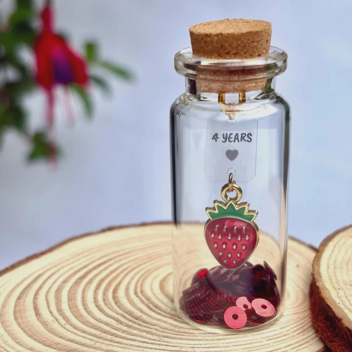4th Anniversary Gift, Fruit Anniversary Strawberry Charm and Personalised Message in a Bottle, Add a Gift Note
4th Anniversary Gift, Fruit Anniversary Strawberry Charm and Personalised Message in a Bottle, Add a Gift Note