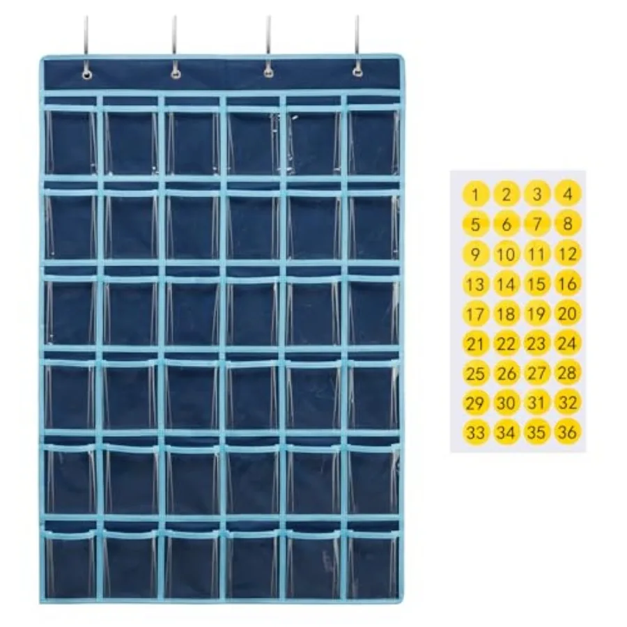 36 Clear Pockets Classroom Pocket Chart for Cell Phone and Calculator Holder, Door Hanging Pocket Chart for Classroom Phone Hol
36 Clear Pockets Classroom Pocket Chart for Cell Phone and Calculator Holder, Door Hanging Pocket Chart for Classroom Phone Hol