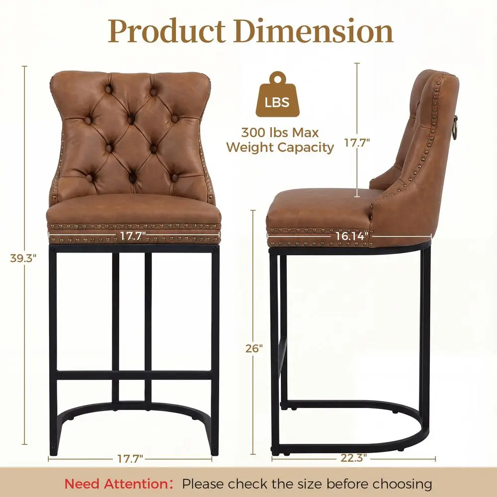 Counter Height Bar Stools Set of 4 for Kitchen Island, Modern Bar Stools with Backs, 26 Inch Barstools with holstered Faux Le
Counter Height Bar Stools Set of 4 for Kitchen Island, Modern Bar Stools with Backs, 26 Inch Barstools with holstered Faux Le