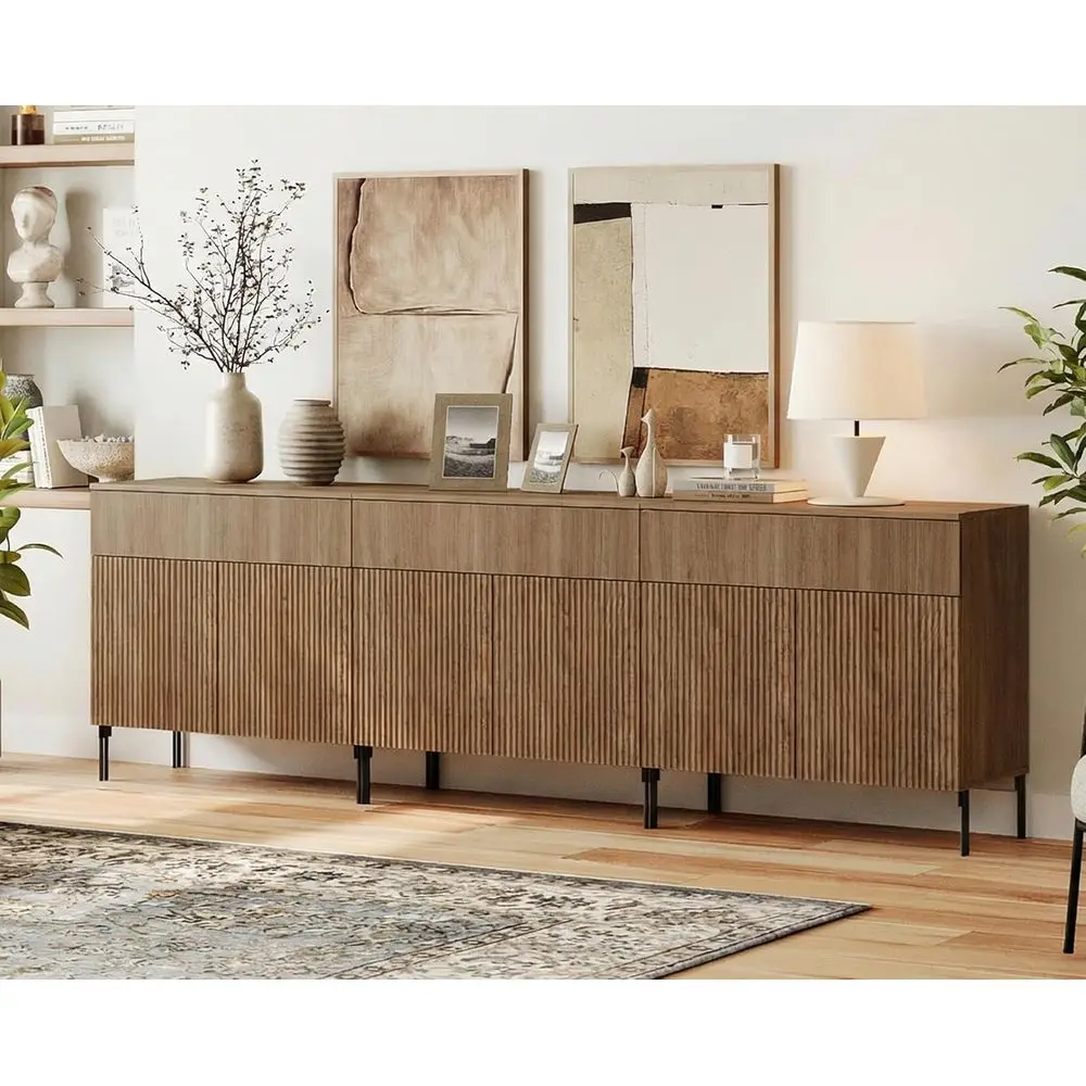 94.5 Walnut 3-in-1 Sideboard Buffet Cabinet with 6 Doors for Dining & Living Rooms
94.5 Walnut 3-in-1 Sideboard Buffet Cabinet with 6 Doors for Dining & Living Rooms