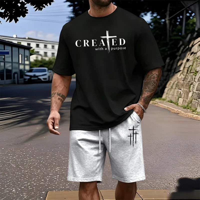 Men's Set 100% Cotton T-shirt and Knee-length Shorts Summer Daily Causal Sports Short Sleeve Outfit Home Outdoor Comfort Suits
Men's Set 100% Cotton T-shirt and Knee-length Shorts Summer Daily Causal Sports Short Sleeve Outfit Home Outdoor Comfort Suits