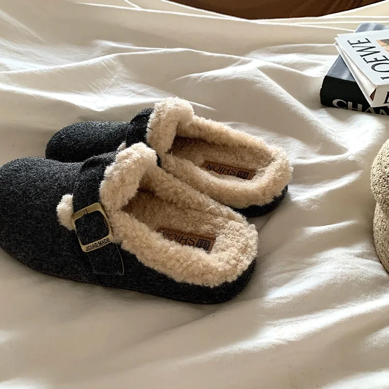 Womens Fleece Lined Half Slippers Furry Slip on Warm Cotton Slippers for Outdoor Wear
Womens Fleece Lined Half Slippers Furry Slip on Warm Cotton Slippers for Outdoor Wear