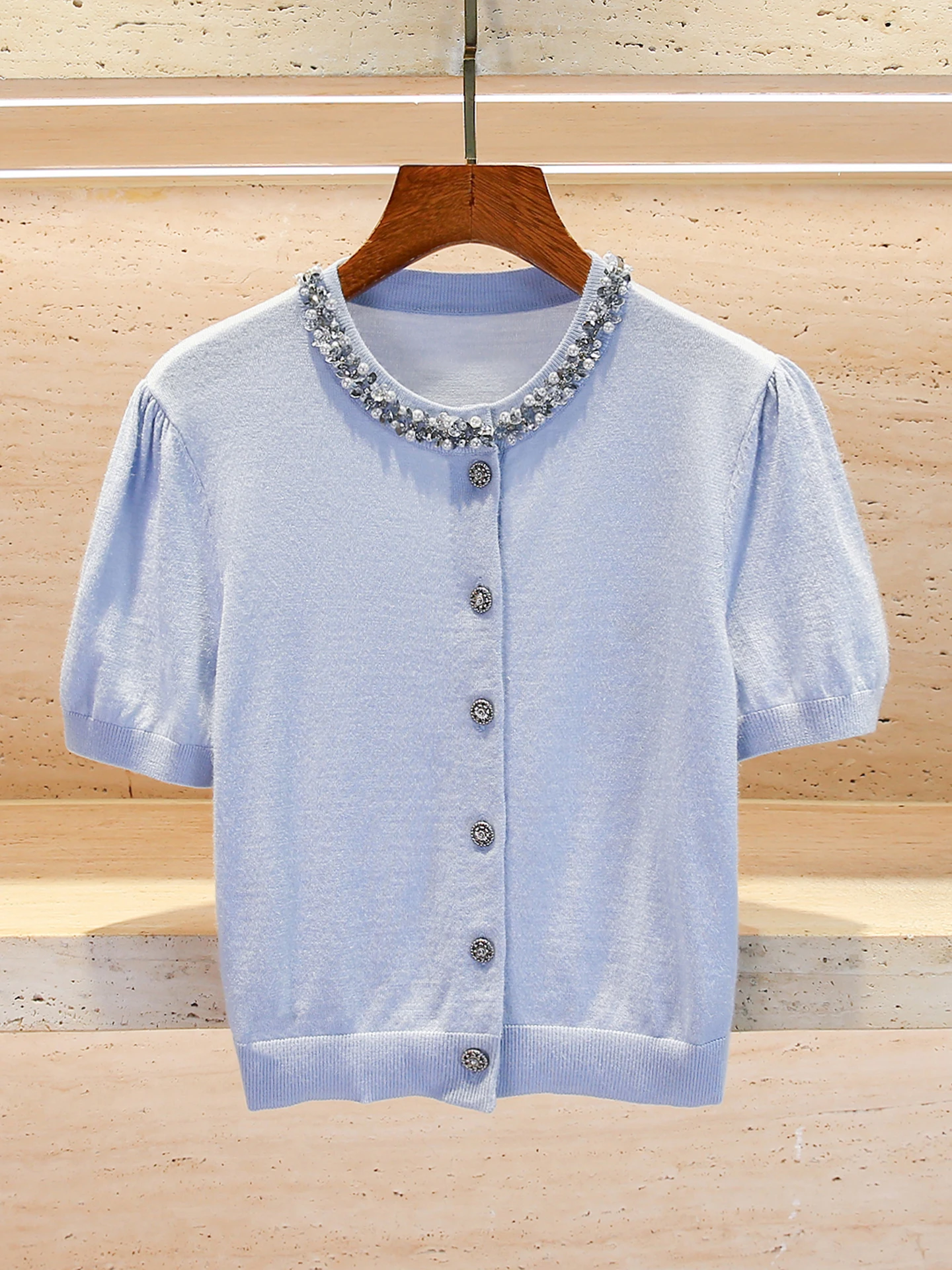 Ele Knitted ort Sve Cardigan Women's Top with Beads Autumn New Arrival Commute Sle Regular Fit Soft Medium Thin
Ele Knitted ort Sve Cardigan Women's Top with Beads Autumn New Arrival Commute Sle Regular Fit Soft Medium Thin