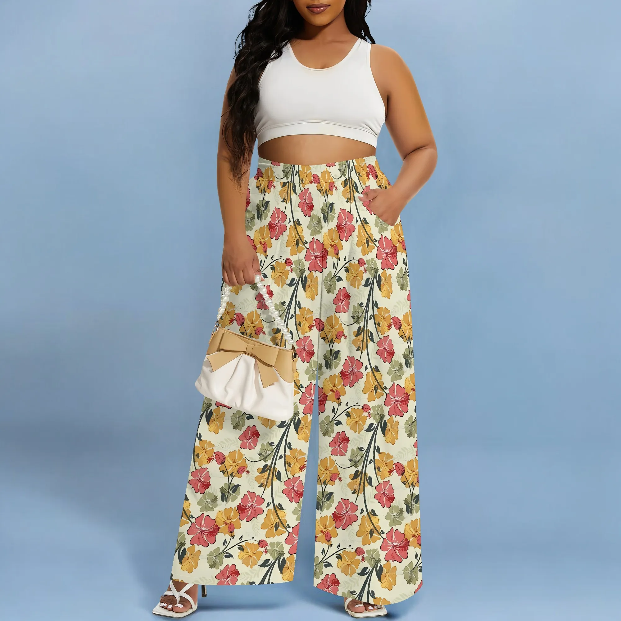 Women's Wide Leg Long Palazzo Pants High Waist Loose Fit Casual Flowy Pants Trousers with Pockets
Women's Wide Leg Long Palazzo Pants High Waist Loose Fit Casual Flowy Pants Trousers with Pockets