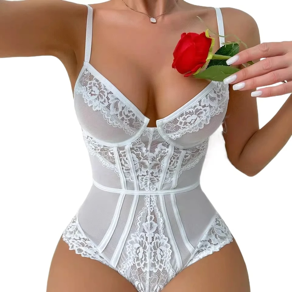 Women Sexy Erotic Lace Patchwork Featuring Sensual Design Alluring See Through Strap Sensual Lingerie Teddy Bodysuit
Women Sexy Erotic Lace Patchwork Featuring Sensual Design Alluring See Through Strap Sensual Lingerie Teddy Bodysuit