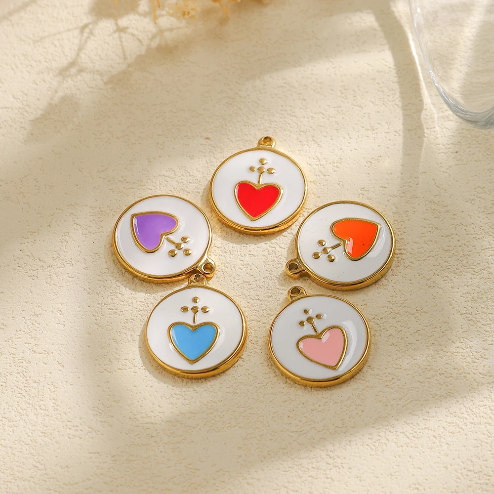 2pcs Hot Sale Stainless Steel Colorful heart drop oil pendant accessory Wholesale DIY Necklace Bracelet Modification
2pcs Hot Sale Stainless Steel Colorful heart drop oil pendant accessory Wholesale DIY Necklace Bracelet Modification