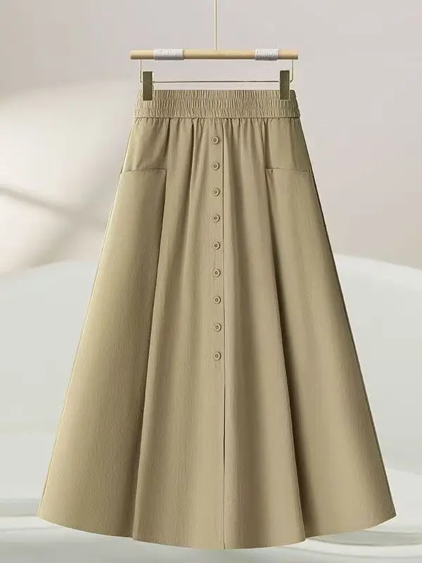 Summer Thin A-Line Skirt Half-length Workwear plus Size Umbrella Skirt Korean Style High Waist Casual Polyester Fiber
Summer Thin A-Line Skirt Half-length Workwear plus Size Umbrella Skirt Korean Style High Waist Casual Polyester Fiber