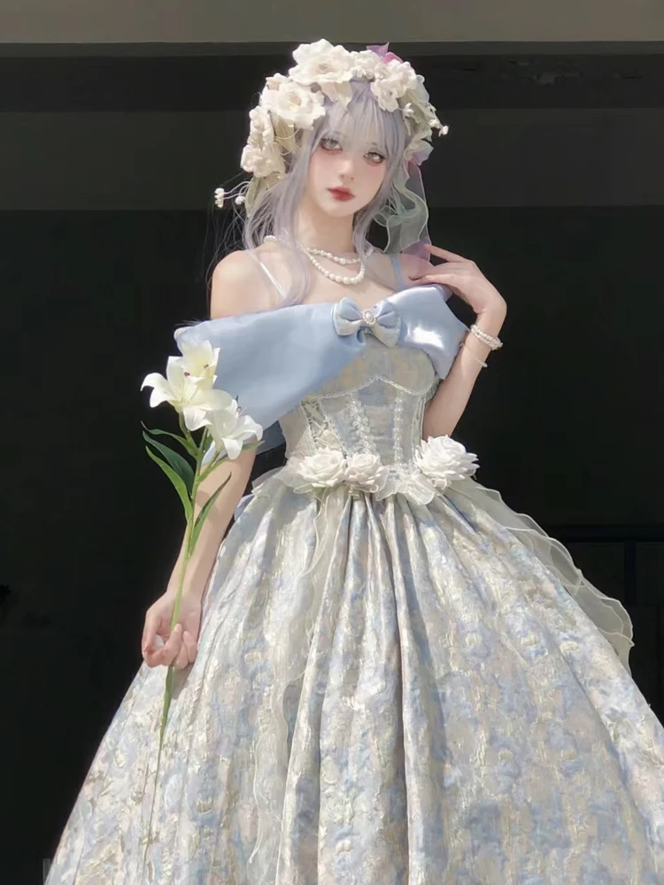 Blue Lolita Dr Evening Gown for High School Girls 8th Anniversary Ceremony Dr Skirt Sweet Sle Floral mid Waist Long ...
Blue Lolita Dr Evening Gown for High School Girls 8th Anniversary Ceremony Dr Skirt Sweet Sle Floral mid Waist Long ...