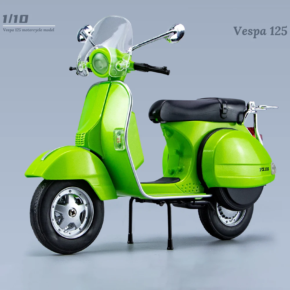 1:10 Vespa 125 Motorcycles Simulation Alloy Motorcycle Model Sound and Light Collection Toy Car Kid Gift
1:10 Vespa 125 Motorcycles Simulation Alloy Motorcycle Model Sound and Light Collection Toy Car Kid Gift