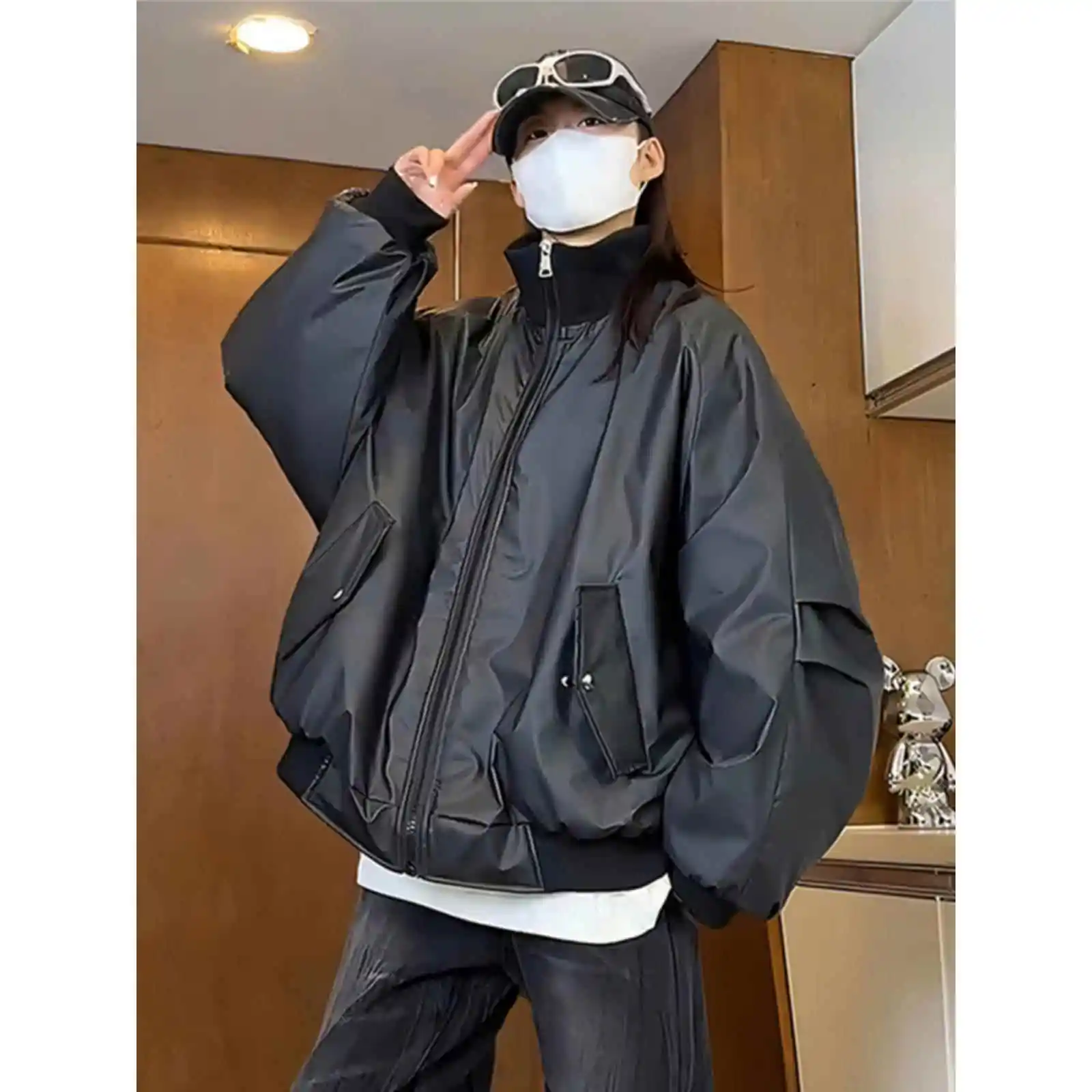 American Sle PU Leather Jaet Men's Cotton Flight Coat Tee-Proof Stand Collar Knife Sve Baseball Outfit
American Sle PU Leather Jaet Men's Cotton Flight Coat Tee-Proof Stand Collar Knife Sve Baseball Outfit