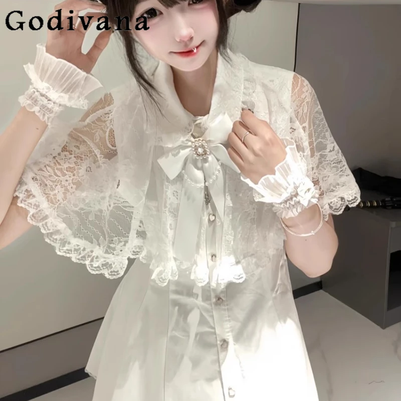 Japanese Style Lolita Princess Dress Women's High Waist Tie Rojita Cape Dress Female Summer Subculture Blouse Short Dress
Japanese Style Lolita Princess Dress Women's High Waist Tie Rojita Cape Dress Female Summer Subculture Blouse Short Dress