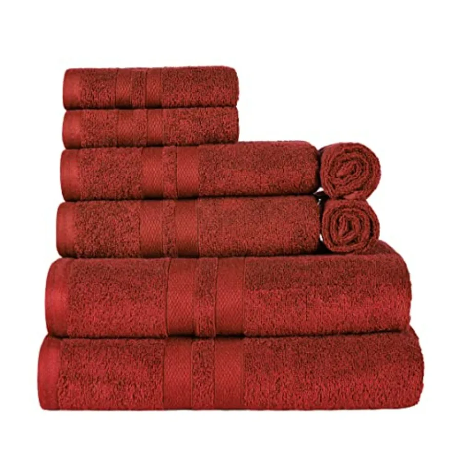 Ultra-Soft 8-Piece Cotton Towel Set for Home, Bathroom, Guest Bath Room: 2 Bath Towels, 2 Hand Towels, 4 Washcloths, Maroon, Qu
Ultra-Soft 8-Piece Cotton Towel Set for Home, Bathroom, Guest Bath Room: 2 Bath Towels, 2 Hand Towels, 4 Washcloths, Maroon, Qu