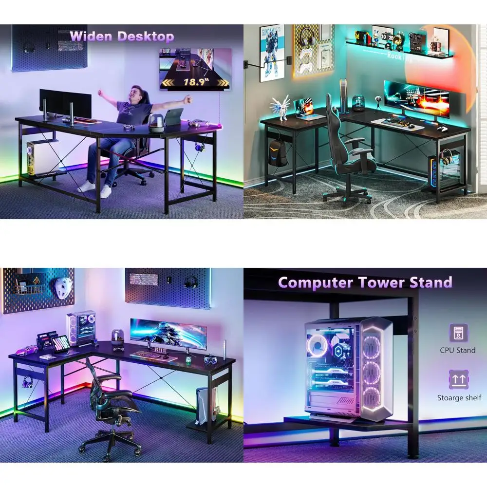 Игровой стол L-образной формы 66, прочный компьютерный стол для домашнего офиса, просторный письменный стол, черный
Игровой стол L-образной формы 66, прочный компьютерный стол для домашнего офиса, просторный письменный стол, черный