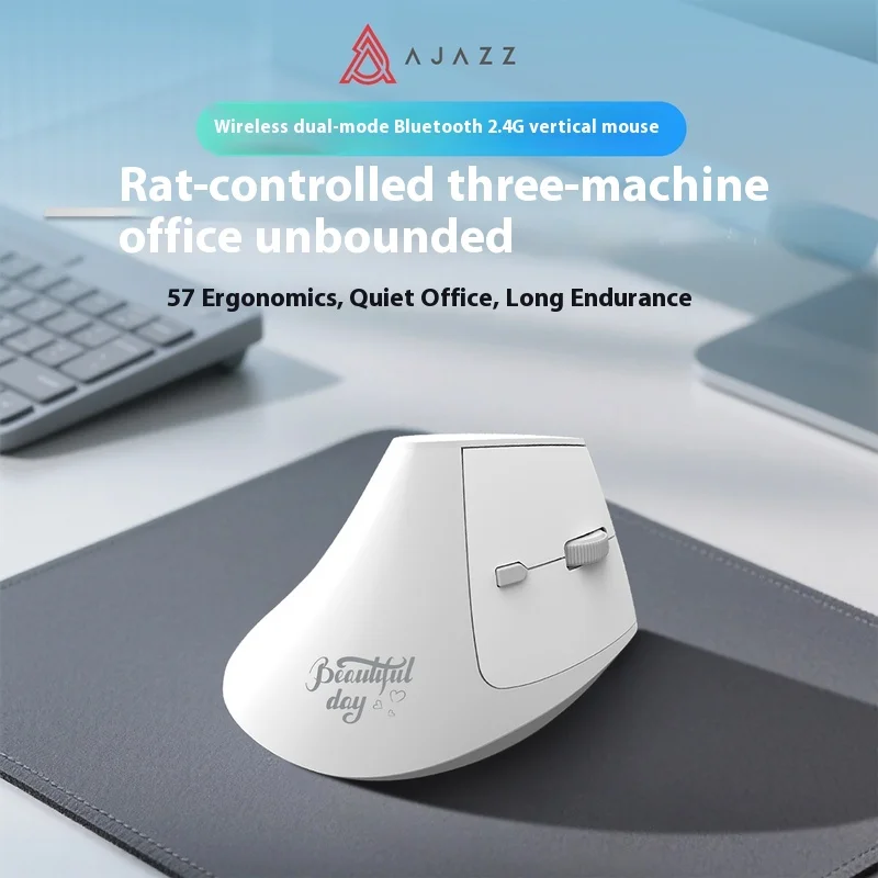 Ajazz I300 Wireless Bluetooth 2.4GHz Dual Mode Vertical Mouse Silent Rechargeable Ergonomic Computer Office Specific Mouse Gift
Ajazz I300 Wireless Bluetooth 2.4GHz Dual Mode Vertical Mouse Silent Rechargeable Ergonomic Computer Office Specific Mouse Gift
