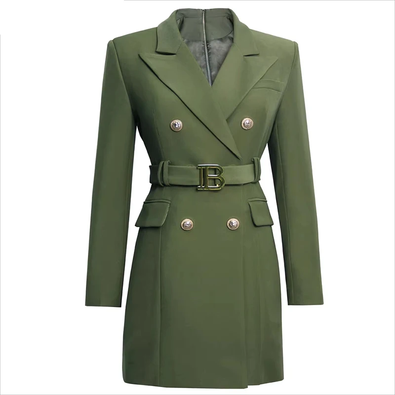 Office Lady New Autumn Elegant Street Blet Army Green Blazer Fall Winter Women Quality Chic Dresses
Office Lady New Autumn Elegant Street Blet Army Green Blazer Fall Winter Women Quality Chic Dresses
