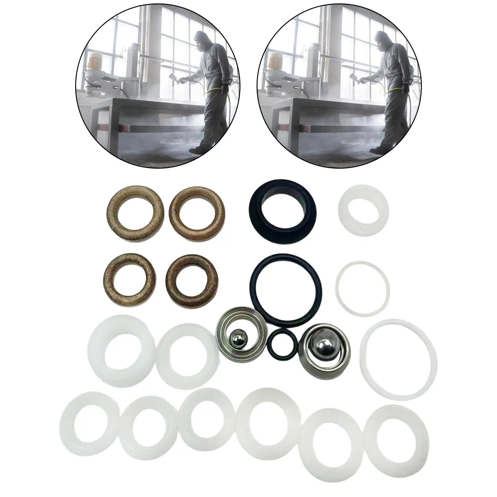 Airless Sprayer Pump Repair Packings Kit V Packing Seals Ball Bearings Gaskets for Airless Paint Sprayer Service
Airless Sprayer Pump Repair Packings Kit V Packing Seals Ball Bearings Gaskets for Airless Paint Sprayer Service