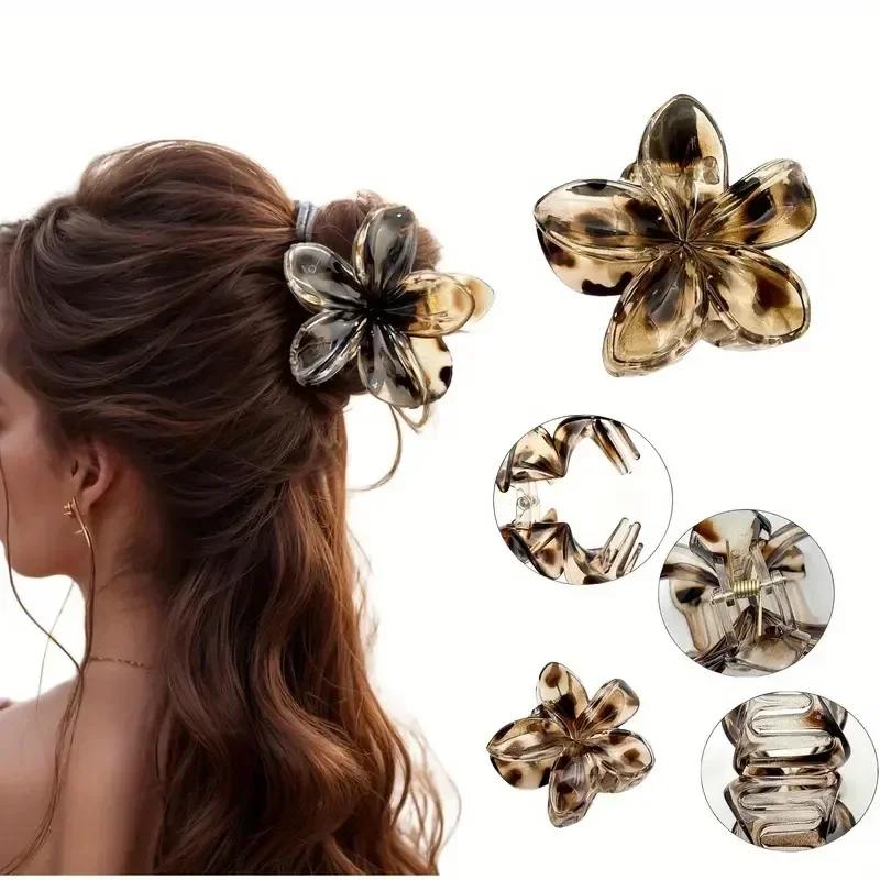 Elegant leopard Print Flower Hairpin Sweet Ponytail Hairpin Disc Hair Shark Clip Halloween Party hair Accessories Wholesale
Elegant leopard Print Flower Hairpin Sweet Ponytail Hairpin Disc Hair Shark Clip Halloween Party hair Accessories Wholesale